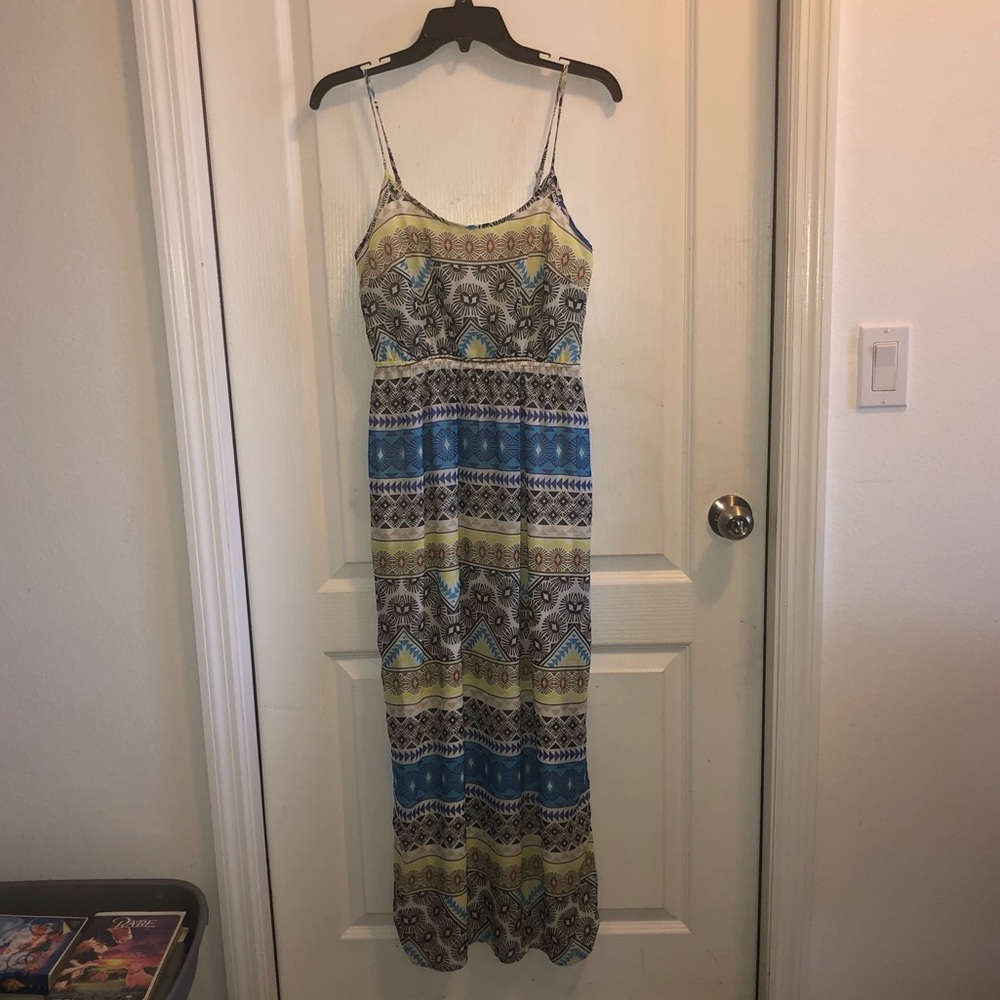 Multicolor tribal print maxi with side splits